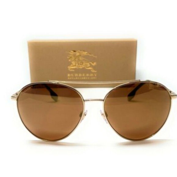 Burberry Women's Pale Gold and Brown Sunglasses! - Picture 2 of 4
